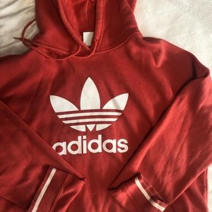 Orange and white Adidas hoodie